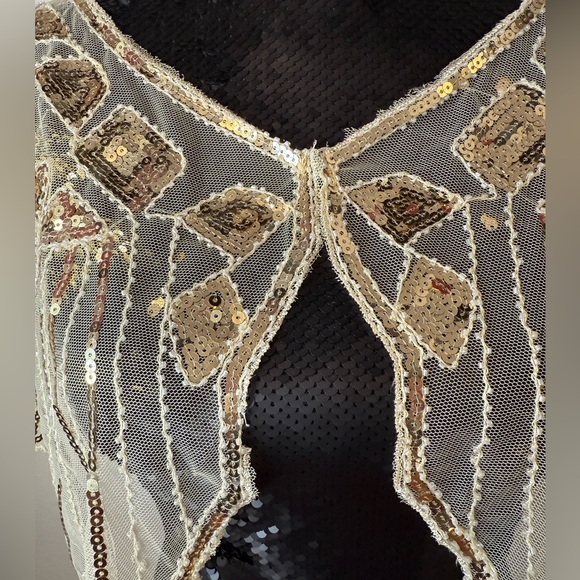NWOT Rachel Zoe Gold Sequin Bolero Jacket Size O/S - Picture 2 of 7